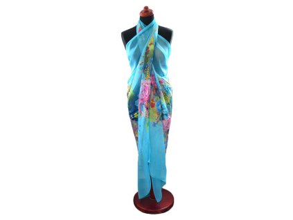 Pareo dmsk Astarte par004 3202 tyrkysov s kvtinami z1