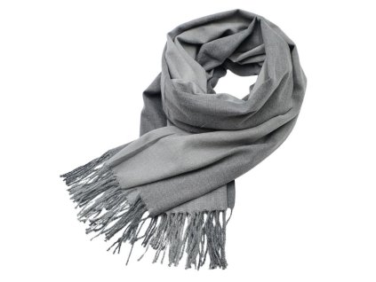 Šála kašmírová - šedá jednobarevná