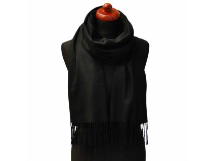 Šála teplá zimní - černá jednobarevná