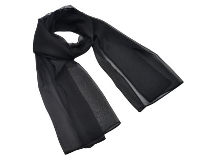 Šála šifonová - černá jednobarevná