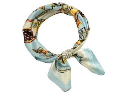 Šátek se sponkou Letuška Light - bílomodrý