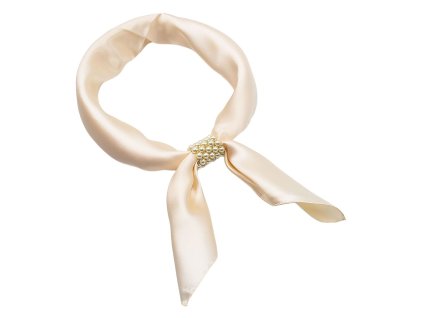 Šátek s bižuterií Letuška Light - béžový jednobarevný