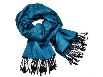 Šála zimní - tyrkysová