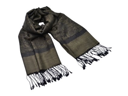 Šála zimní - hnědá s černým vzorem