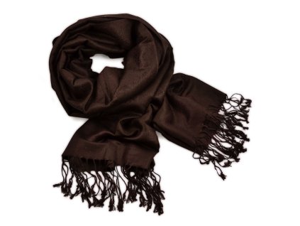 Šála zimní - tmavě hnědá