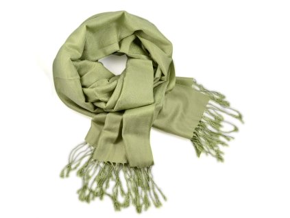 Šála zimní - světle zelená jednobarevná