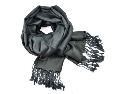 Šála zimní - tmavě šedá