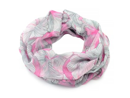 Tunelová šála - fuchsiovo-bílá se vzorem
