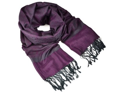 Šála zimní - tmavě fialová