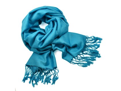 Šála zimní - tyrkysová