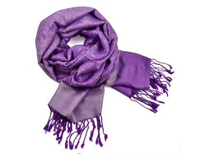 Šála zimní - světle fialová