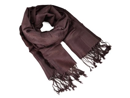 Šála zimní - tmavě hnědá
