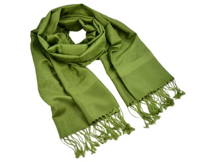 Šála zimní - olivově zelená