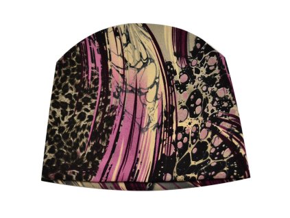 Čepice beanie - fialovo-hnědá s potiskem