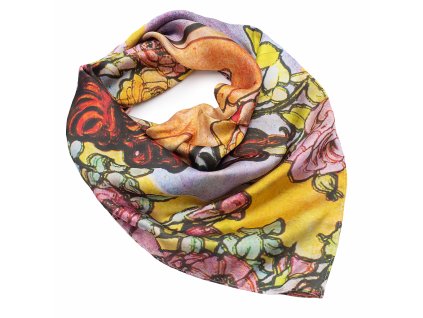Velký oboustranný šátek 63sv009 02.13 barevný s potiskem