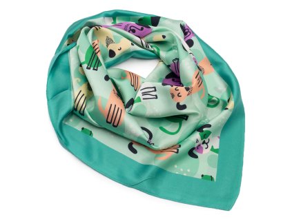 Šátek 63sv005 50.33 zelený s pejsky