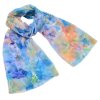 Šála klasická - modrá s akvarelovým potiskem