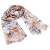 Šála vzdušná - béžová s květinovým potiskem