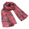 Šála vzdušná - tmavě růžová s potiskem