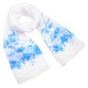 Šála vzdušná - bílo-modrá s motivem květin