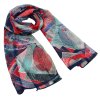Šála vzdušná - modro-červená s abstraktním vzorem
