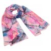 Šála vzdušná - růžová s abstraktním vzorem