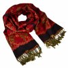 Šála kašmírová - červeno-černá norský vzor