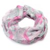 Tunelová šála - fuchsiovo-bílá se vzorem