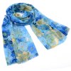 Šála klasická - modrá s květy