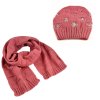 Set z vlny šála a čepice - růžový