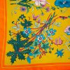 Šátek 63sv004 10.11 žluto oranžový s květy potisk