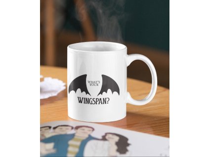mockup of a customizable coffee mug placed on a wooden table 33199a