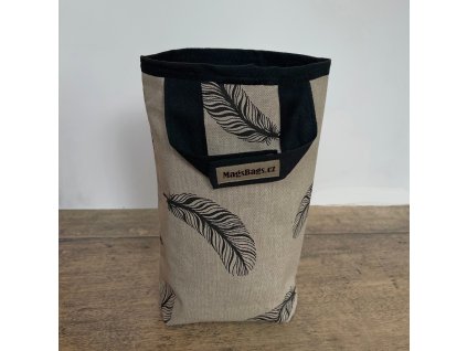 Odpadkový koš do auta - béžový s peříčky Magsbags.cz