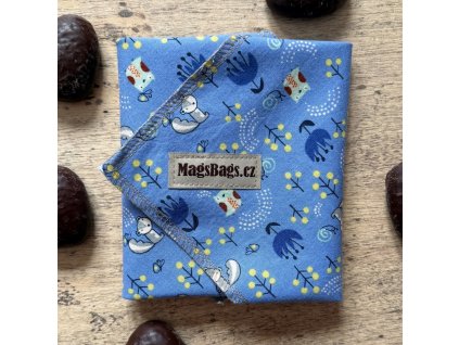 Limitka zima 2026 - svačinový ubrousek, modré retro MagsBags.cz