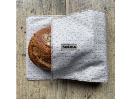 Chlebapsa - kapsa na chléb, béžová vzorová s kvítky MagsBags.cz