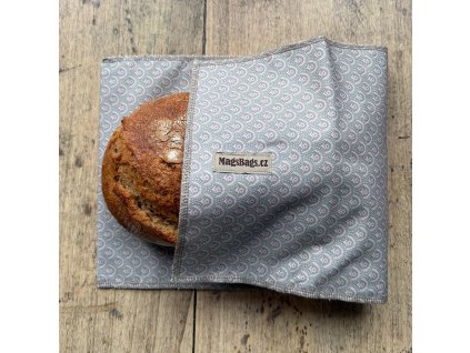 Chlebapsa - kapsa na chléb, šedozelená vzorová s kvítky MagsBags.cz