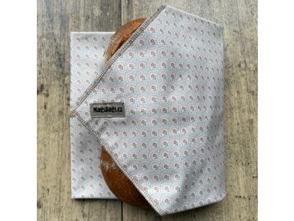 Chlebousek - béžový vzorový s kvítky Magsbags.cz