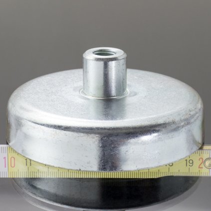 1558 magneticka cocka se stopkou pr 100 x vyska 22 mm s vnitrnim zavitem m12 delka zavitu 21 mm