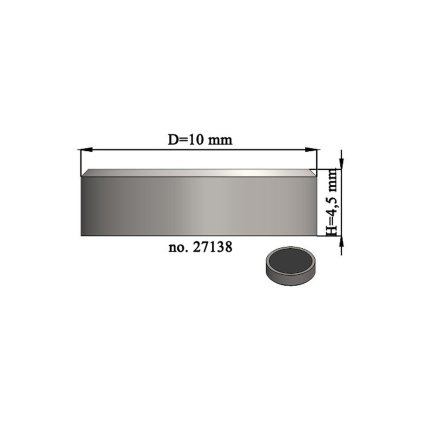 4738 magneticka cocka pr 10 x vyska 4 5 mm bez zavitu