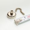 Magnetický háček stříbrný, průměr 20 mm, NdFeB, odtrhová síla 12 kg (Počet kusů 1 ks)