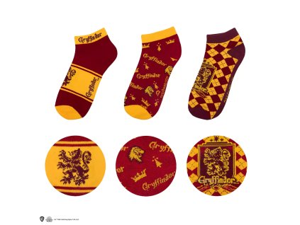 2795 Sada ponožek kotníkové Nebelvír 3 ks Harry Potter 1