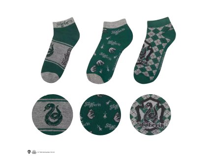 2796 Sada ponožek kotníkové Zmijozel 3 ks Harry Potter 1