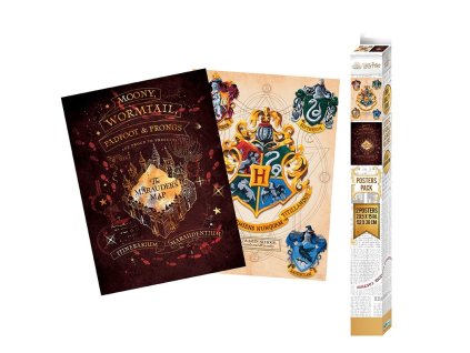 9124 Plakáty 2 ks Pobertův plánek a erby Harry Potter 52 x 38 cm 1