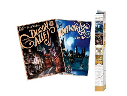 9125 Plakáty 2 ks Diagon Alley a Hogwarts Harry Potter 52 x 38 cm 1