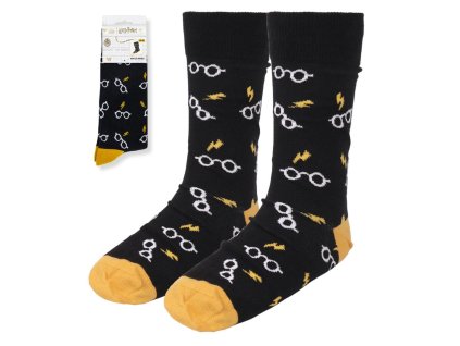 6844 Ponožky 1 pár černé s brýlemi, Harry Potter