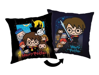833 Polštář černý s postavičkami, Harry Potter