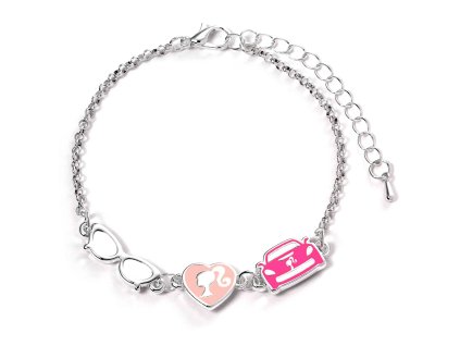 5055583452017 Náramek s přívěsky - silueta, brýle, auto, Barbie