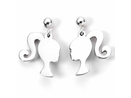 5055583454035 Náušnice stříbrné se siluetou, Barbie