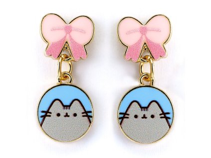 5055583453342 Náušnice s růžovými mašličkami, Pusheen