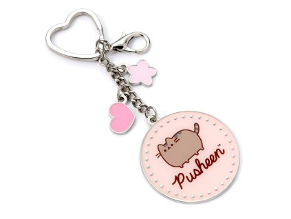 5055583453373 Přívěsek na klíče s ozdobami, růžový, Pusheen